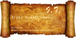 Iritz Trajánusz névjegykártya